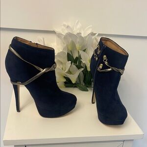 Elegant Black and Gold Women's Ankle Boots